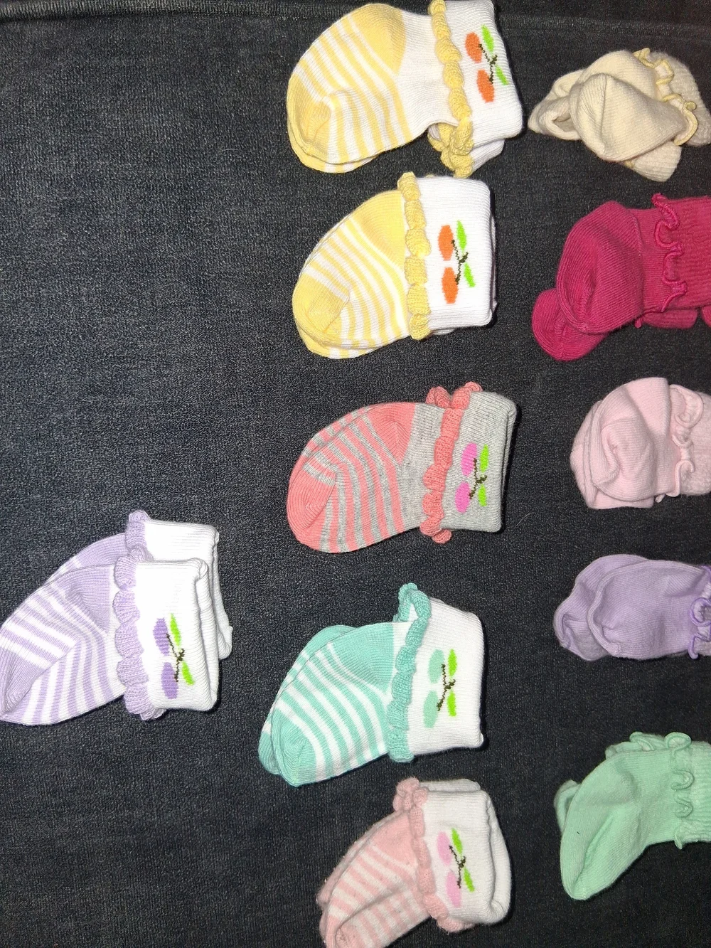 Baby Girls 15 Pack Ruffle Ankle Socks 0-3 Months Assorted Pastel Colors